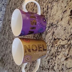 Starbucks Holiday 2006 Noel & Wish Coffee Mugs (Set Of 2)